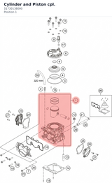 Diagram preview: Cylinder and Piston cpl. (51730138000)