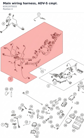 Diagram preview: Main wiring harness, ADV-S cmpl. (61911075033)