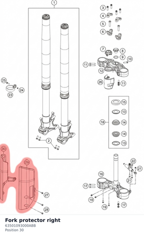 Diagram preview: Fork protector right (63501093000ABB)