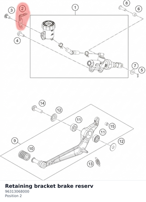 Diagram preview: Retaining bracket brake reserv (96313068000)