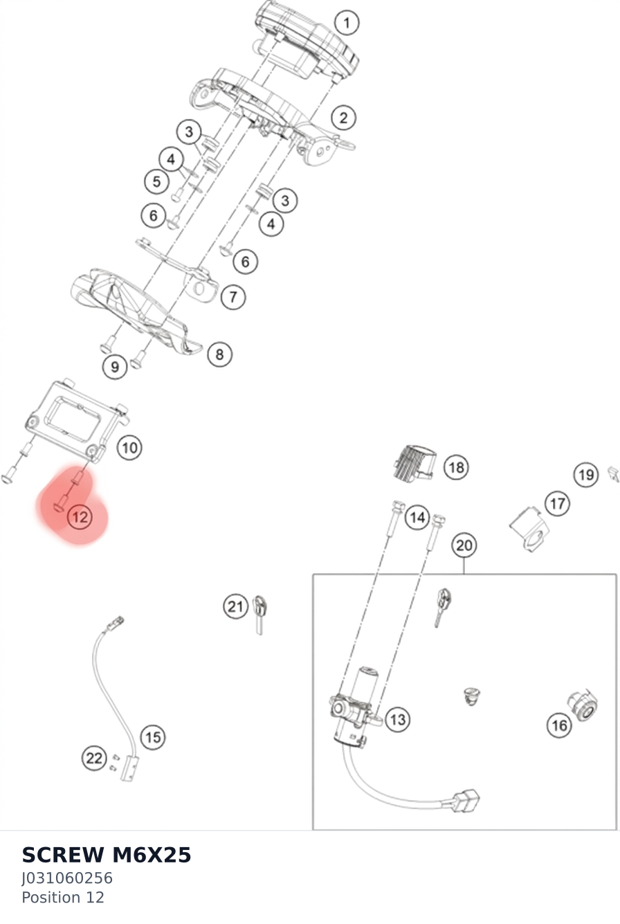 Diagram preview: SCREW M6X25 (J031060256)