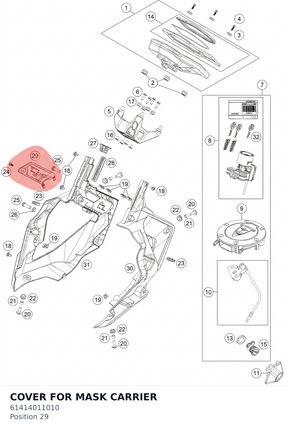 Diagram preview: COVER FOR MASK CARRIER (61414011010)