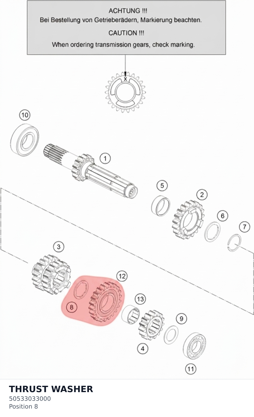 Diagram preview: THRUST WASHER (50533033000)