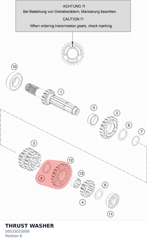 Diagram preview: THRUST WASHER (50533033000)