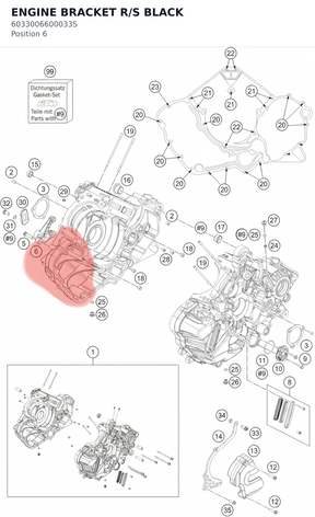 Diagram preview: ENGINE BRACKET R/S BLACK (6033006600033S)