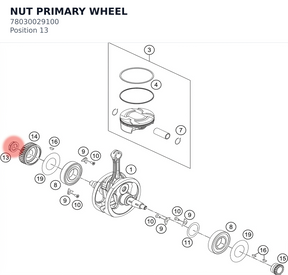 Diagram preview: NUT PRIMARY WHEEL (78030029100)