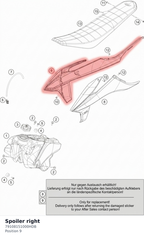 Diagram preview: Spoiler right (79108151000HDB)