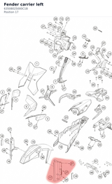 Diagram preview: Fender carrier left (63508025000C1B)