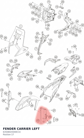 Diagram preview: FENDER CARRIER LEFT (63508025000C1C)