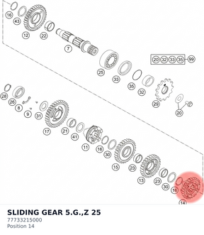 Diagram preview: SLIDING GEAR  5.G.,Z 25 (77733215000)