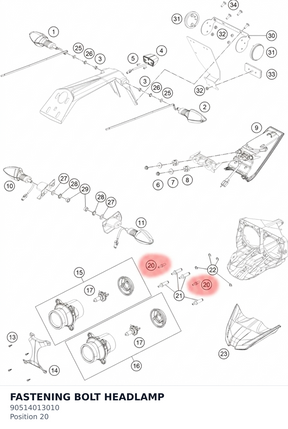 Diagram preview: FASTENING BOLT HEADLAMP (90514013010)