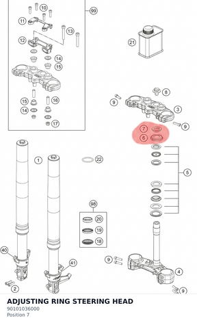 Diagram preview: ADJUSTING RING STEERING HEAD (90101036000)