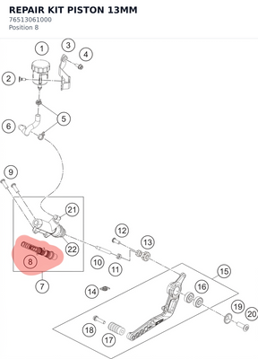 Diagram preview: REPAIR KIT PISTON 13MM (76513061000)