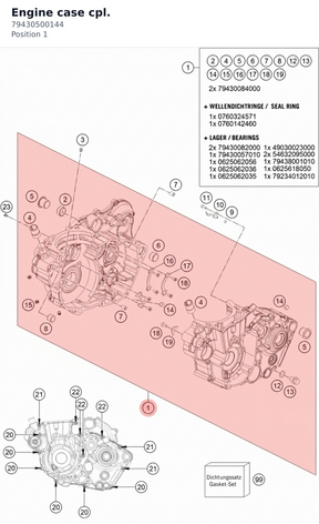 Diagram preview: Engine case cpl. (79430500144)