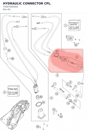 Diagram preview: HYDRAULIC CONNECTOR CPL. (75007092000)