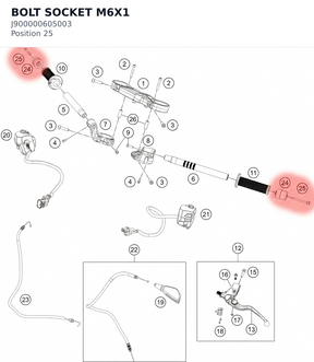 Diagram preview: BOLT SOCKET M6X1 (J900000605003)