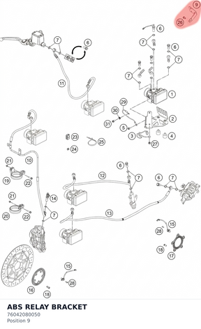 Diagram preview: ABS RELAY BRACKET (76042080050)