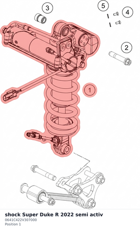 Diagram preview: shock Super Duke R 2022 semi activ (0641C422V307000)