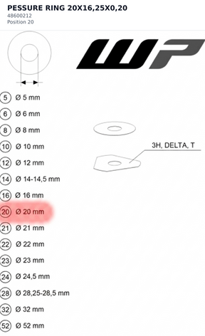 Diagram preview: PESSURE RING 20X16,25X0,20 (48600212)