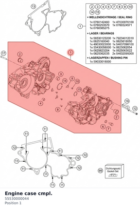 Diagram preview: Engine case cmpl. (55530000044)