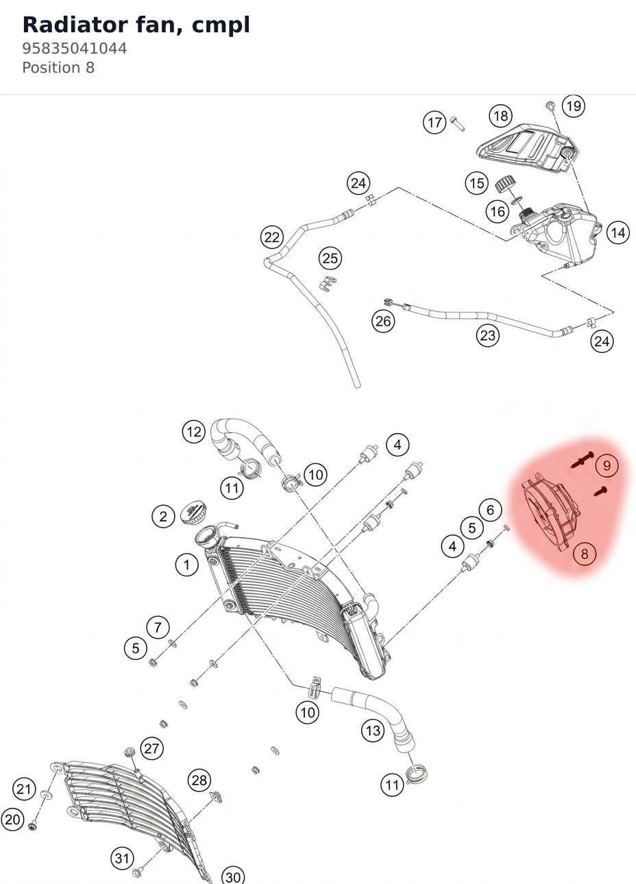 Diagram preview: Radiator fan, cmpl (95835041044)