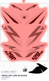 Diagram preview: DECAL SET 1290 SD BLACK (61308099000)