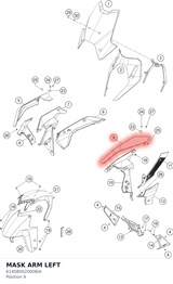 Diagram preview: MASK ARM LEFT (61408002000BIA)