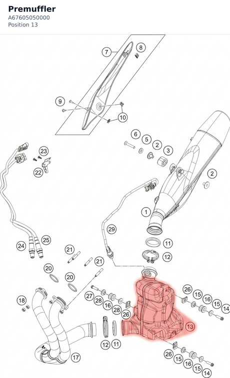 Diagram preview: Premuffler (A67605050000)