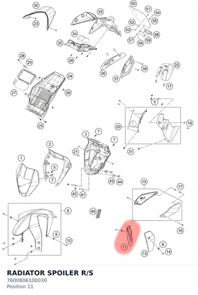 Diagram preview: RADIATOR SPOILER  R/S (7600806100030)
