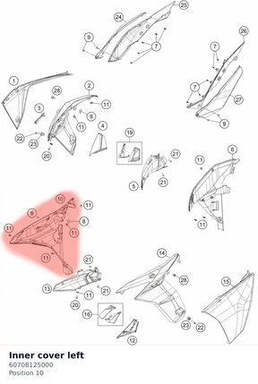 Diagram preview: Inner cover left (60708125000)