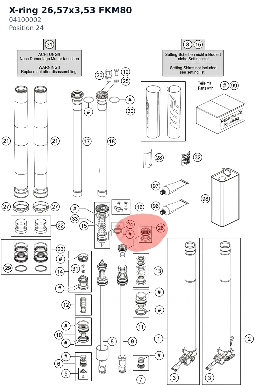 Diagram preview: X-ring 26,57x3,53 FKM80 (04100002)