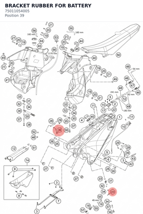 Diagram preview: BRACKET RUBBER FOR BATTERY (75011054005)