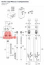Diagram preview: Screw cap M51x1.5 compression (48602129S2)