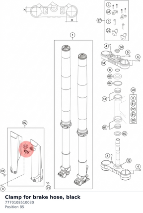 Diagram preview: Clamp for brake hose, black (7770108510030)