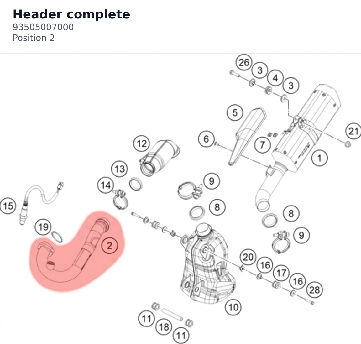 Diagram preview: Header complete (93505007000)