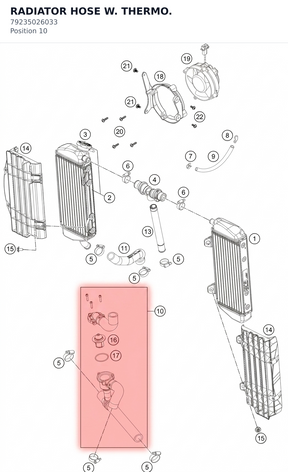Diagram preview: RADIATOR HOSE W. THERMO. (79235026033)