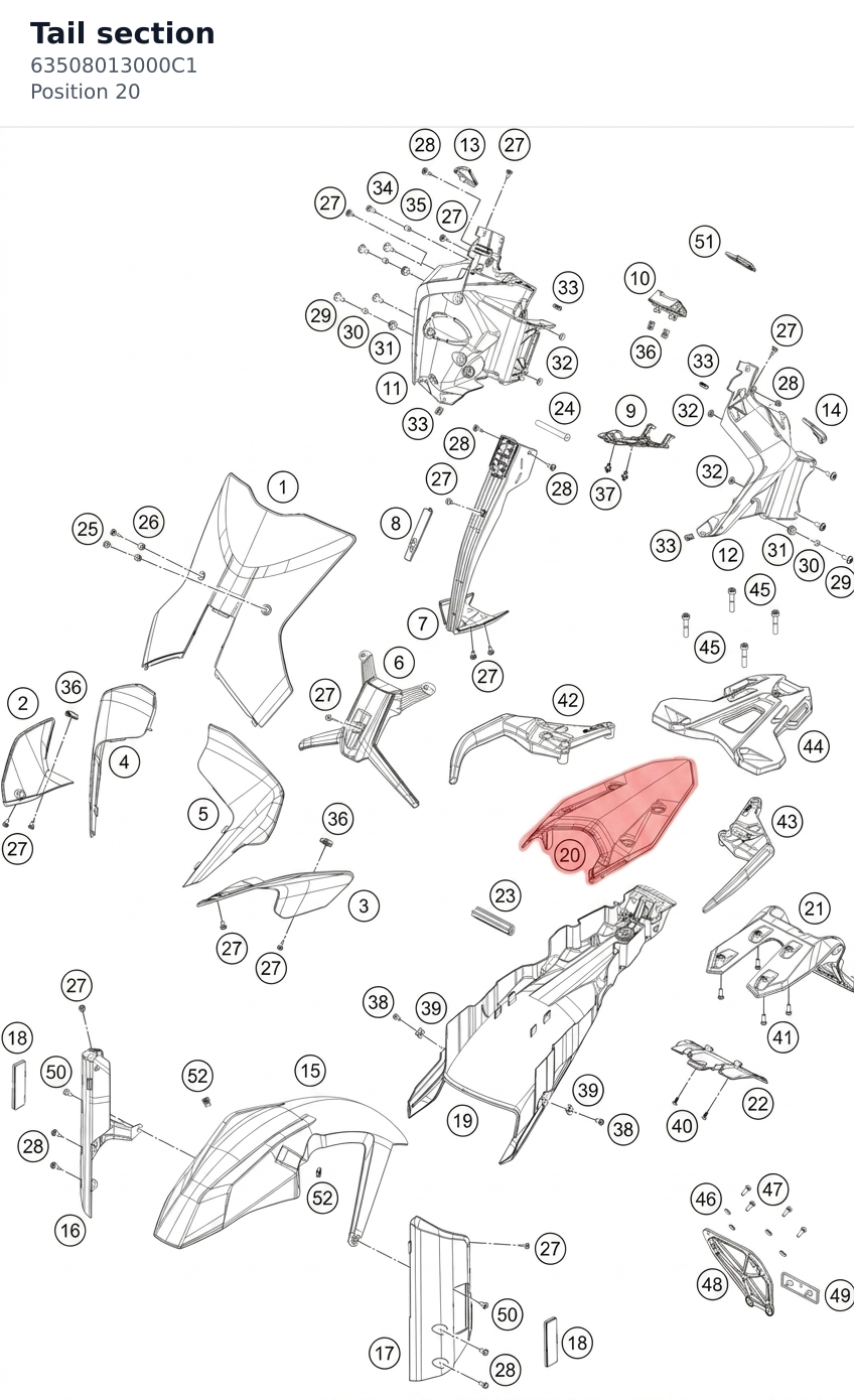 Diagram preview: Tail section (63508013000C1)