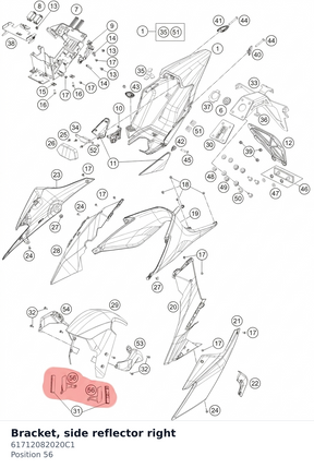 Diagram preview: Bracket, side reflector right (61712082020C1)