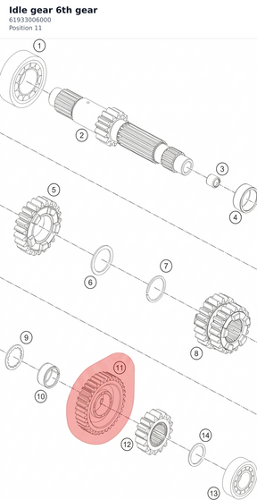 Diagram preview: Idle gear 6th gear (61933006000)