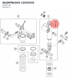 Diagram preview: SILENTBLOCK 12X25X32 (46181449)