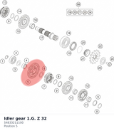 Diagram preview: Idler gear 1.G. Z 32 (54833211100)