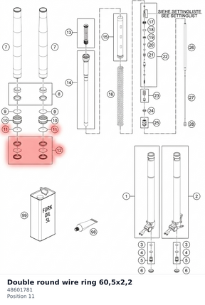 Diagram preview: Double round wire ring 60,5x2,2 (48601781)