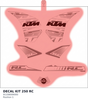 Diagram preview: DECAL KIT 250 RC (91108099000)
