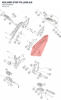 Diagram preview: HOLDER STEP PILLION LH (A60303048000)