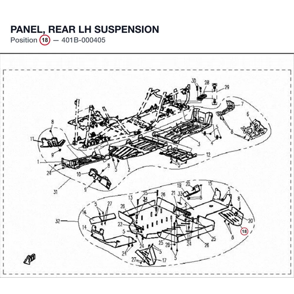 PANEL, REAR LH SUSPENSION product image
