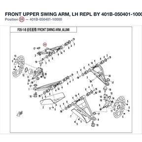 FRONT UPPER SWING ARM, LH REPL BY 401B-050401-10001 product image