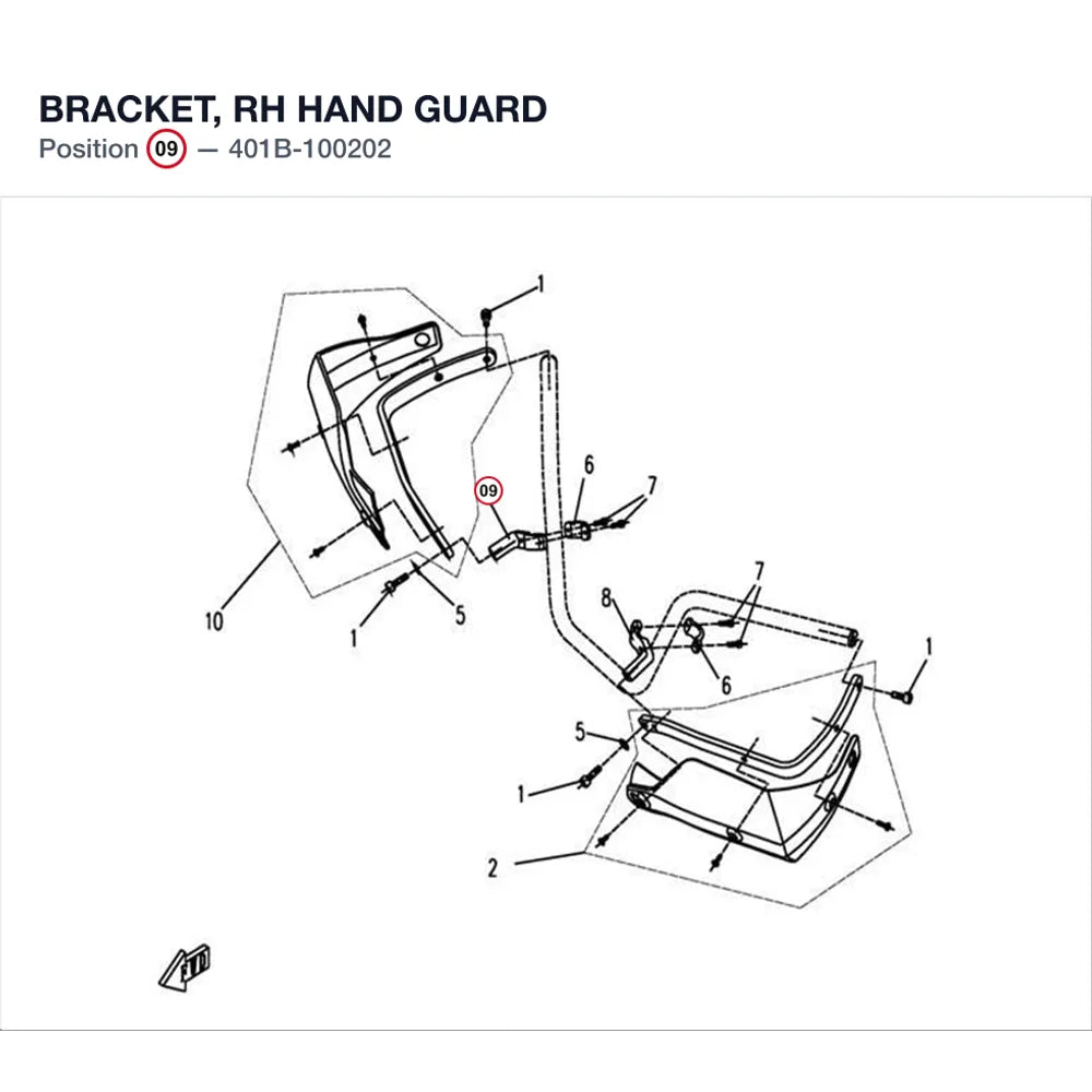 BRACKET, RH HAND GUARD product image