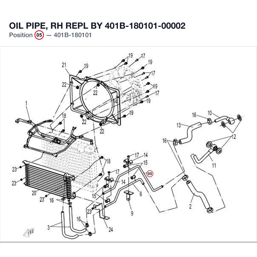 OIL PIPE, RH REPL BY 401B-180101-00002 product image