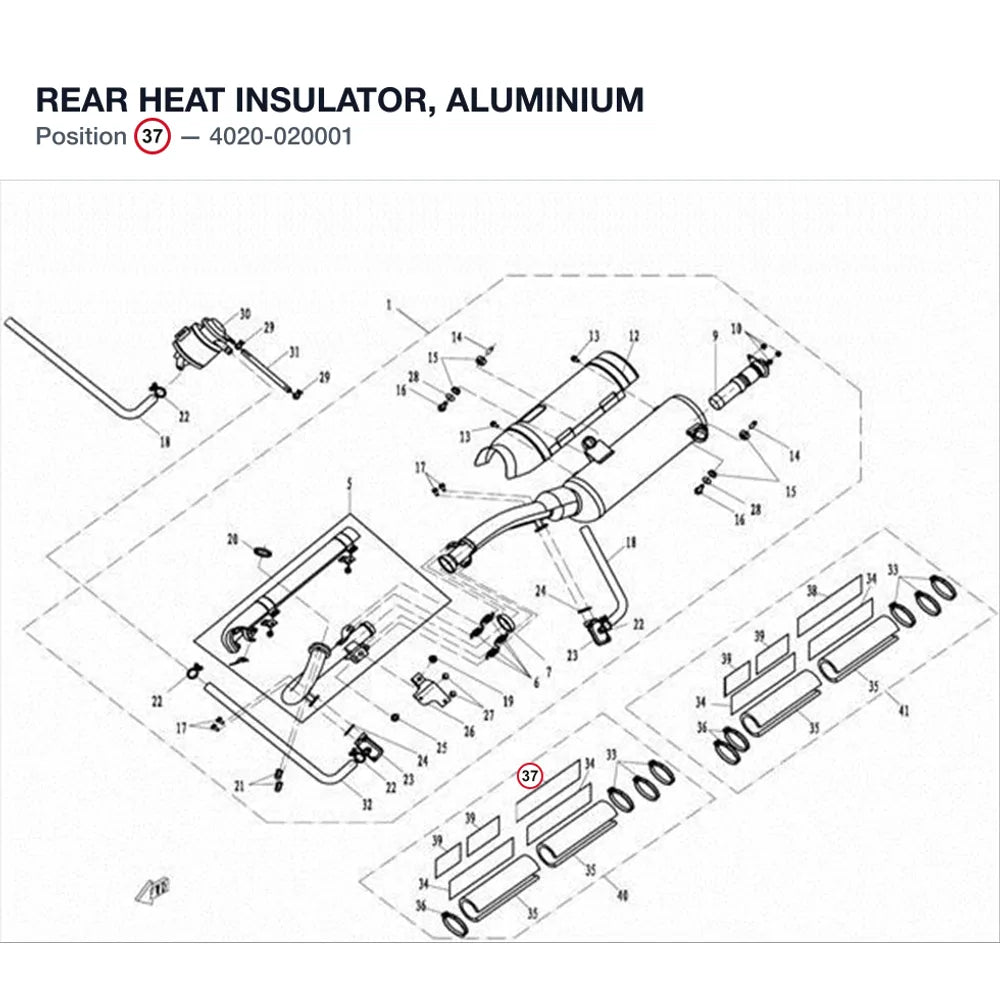 REAR HEAT INSULATOR, ALUMINIUM product image