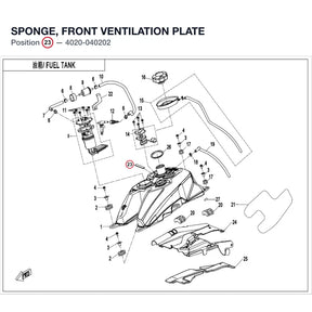 SPONGE, FRONT VENTILATION PLATE product image